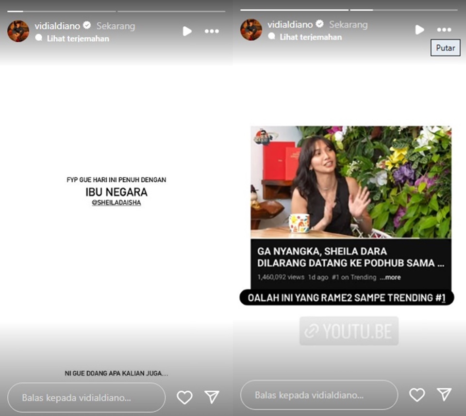 Postingan Vidi Aldiano soal Sheila Dara