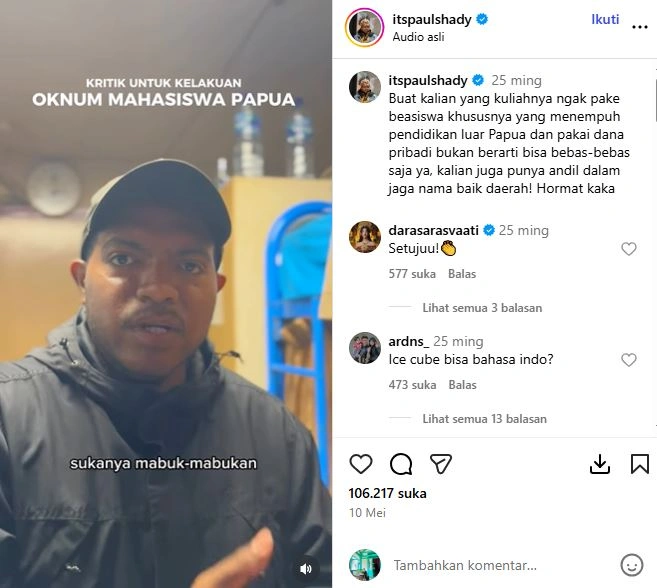 Sosok Ini Bongkar Kelakuan Mahasiswa Papua Instagram Itspaulshady