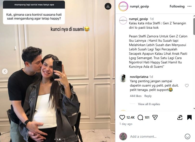 Steffi Zamora Melahirkan [Sumber: Instagram Rumpi Gosip]