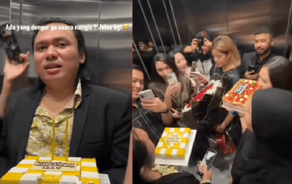 Suara tangisan di lift geng Keanu dan Awkarin. [Instagram]