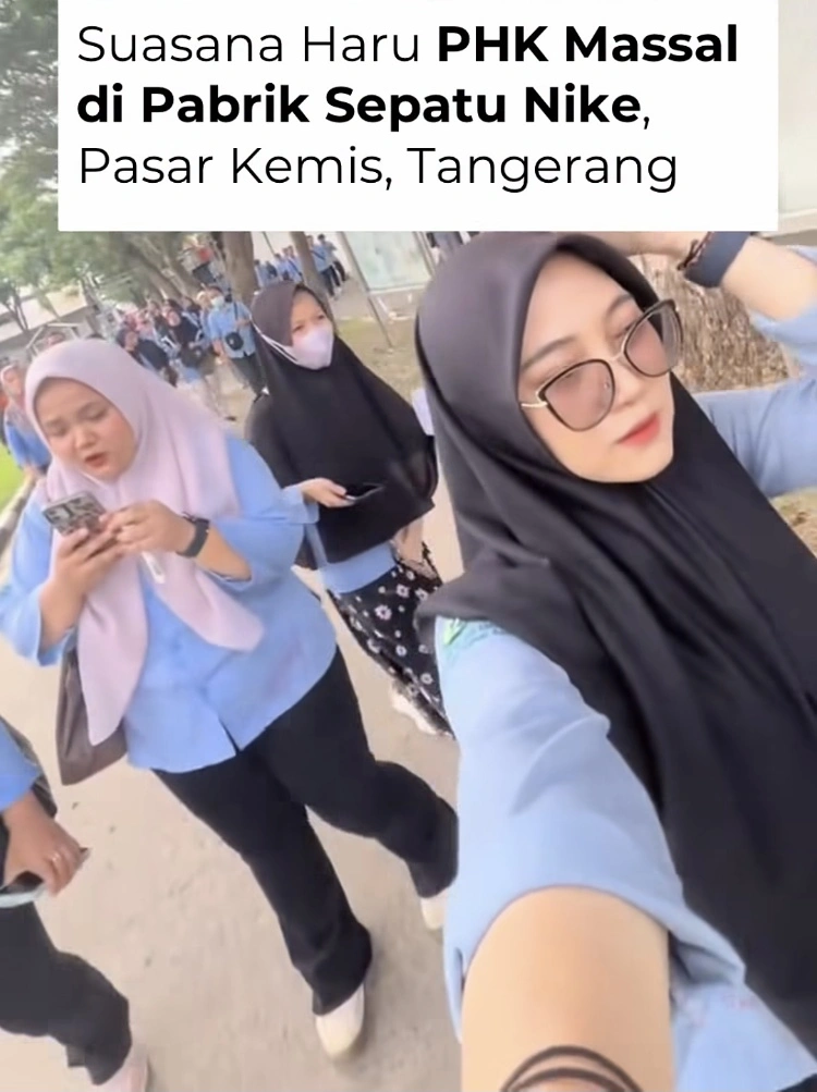 Suasana Haru Phk Massal Di Pabrik Sepatu Nike Tangerang (Instagram)