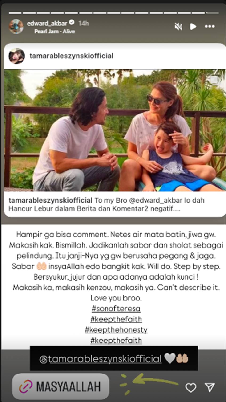 Tamara Bleszynski Semangati Edward Akbar Buat Bangkit Pasca Cerai