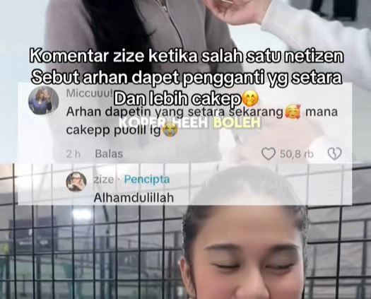Tanggapan Azizah Salsha Usai Pratama Arhan Diduga Punya Pacar Baru [sumber: Tiktok Joineklusiveseleb]
