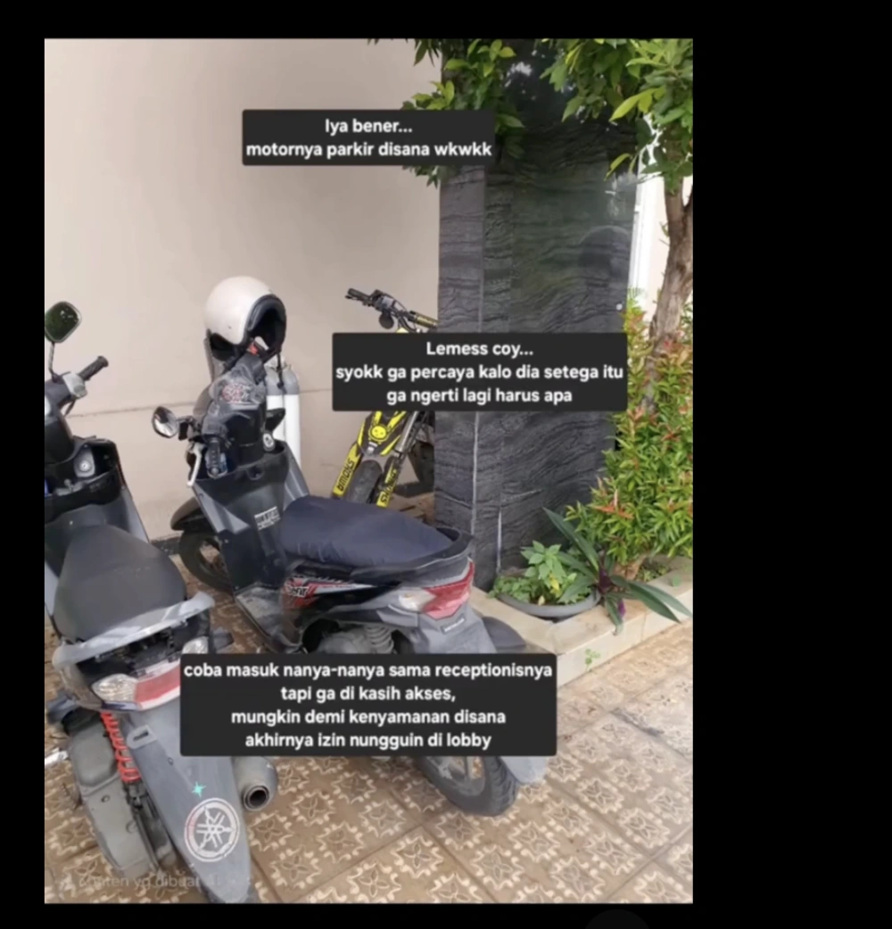 Sang pria mendapati motor si calon istri di parkiran hotel. [Threads]