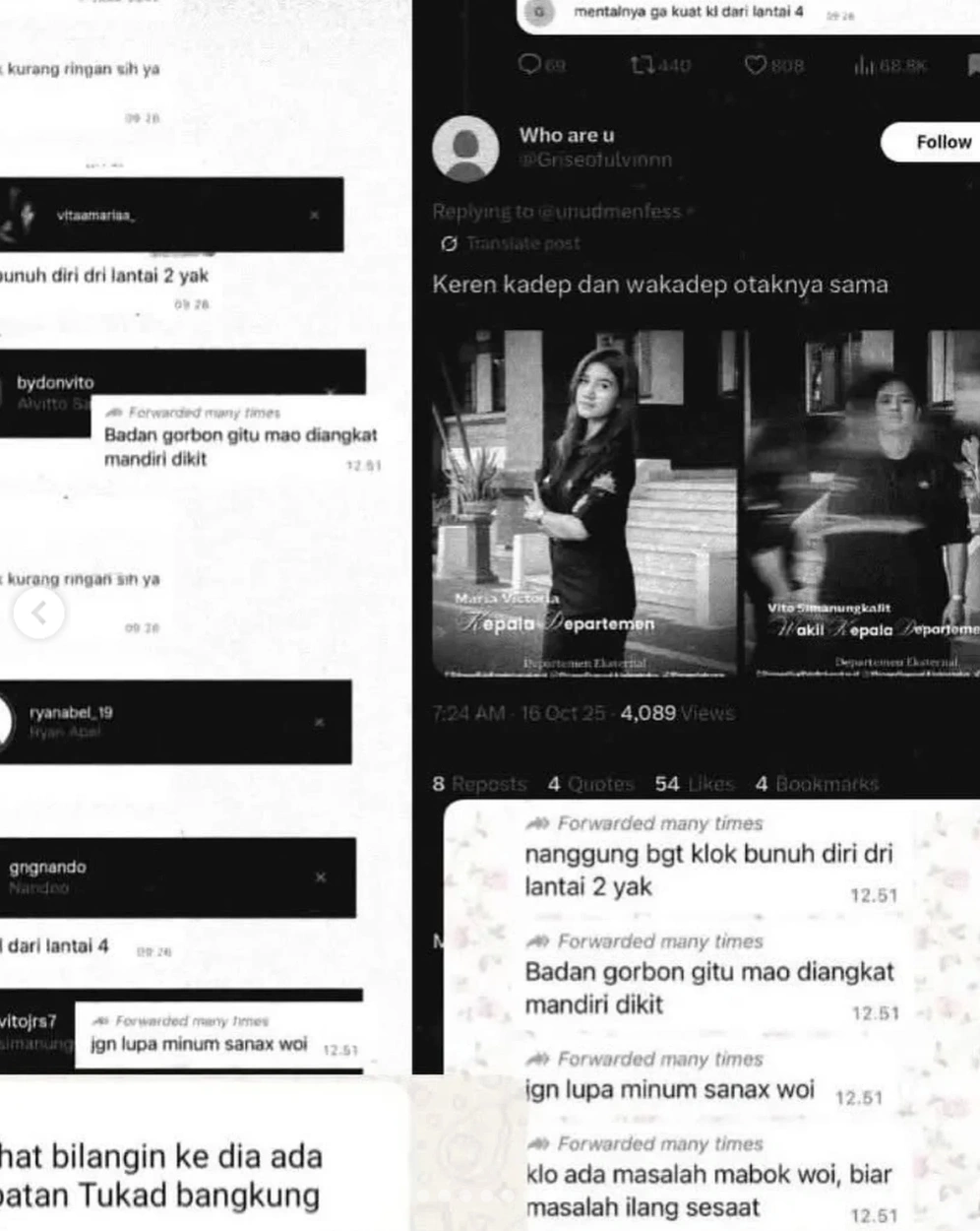 Tangkapan Layar Percakapan Para Pembully Timothy Anugerah S. [TikTok]