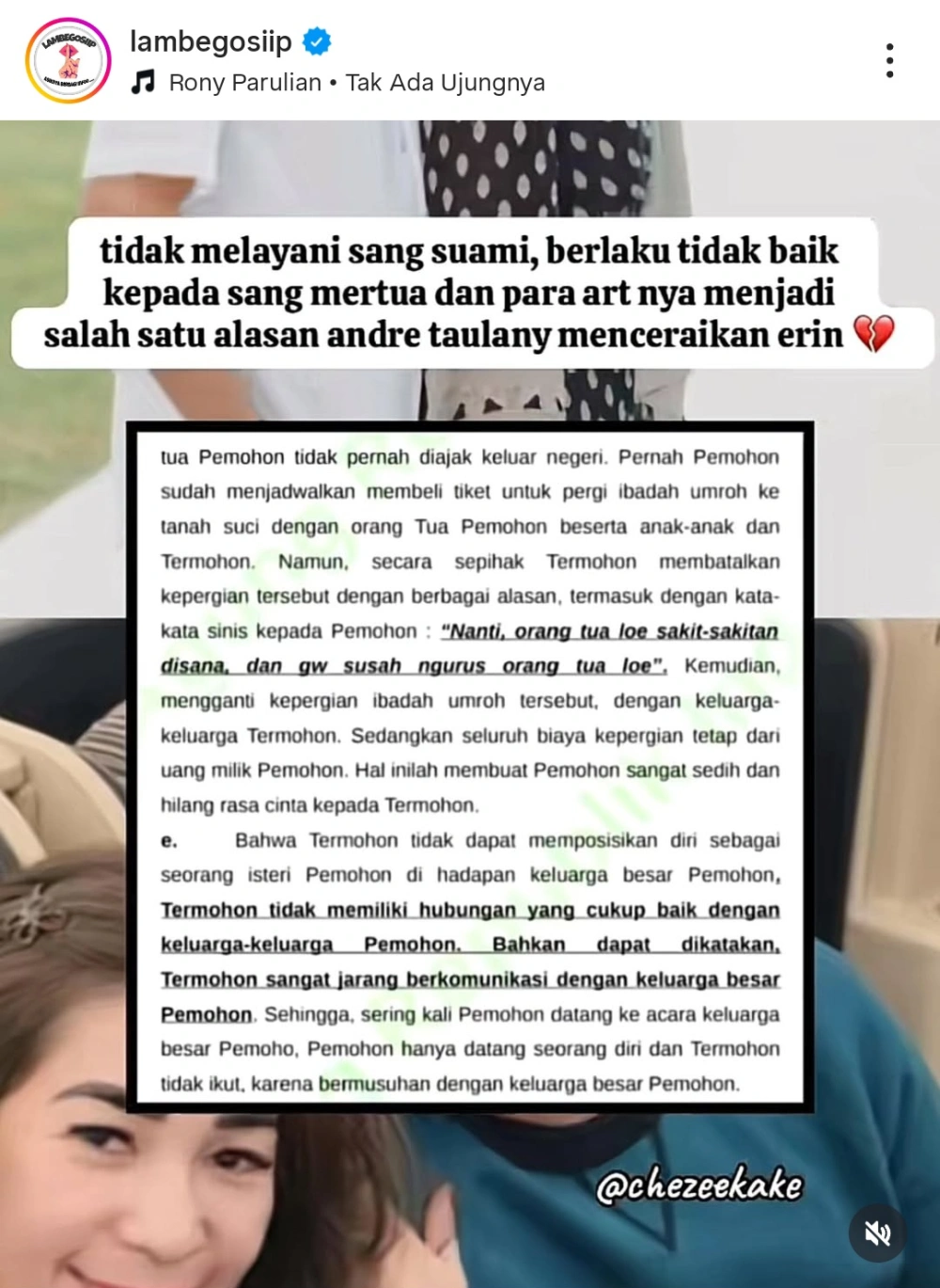 Terungkap Alasan Andre Taulany Ngotot Ingin Cerai Dengan Erin Source Ig Andreastaulany