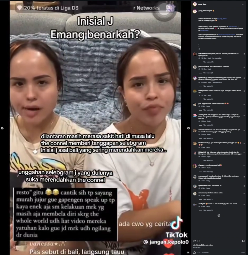 The Connell Twins Sindir Selebgram Inisial J [Sumber: Instagram]