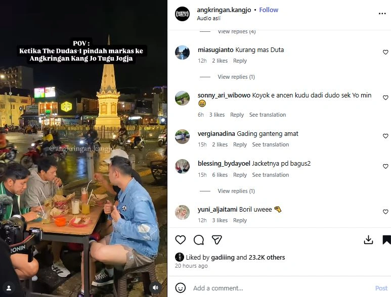 The Dudas Minus 1 Nongkrong Di Angkringan Jogja [sumber: Instagram Angkringan Kangjo]