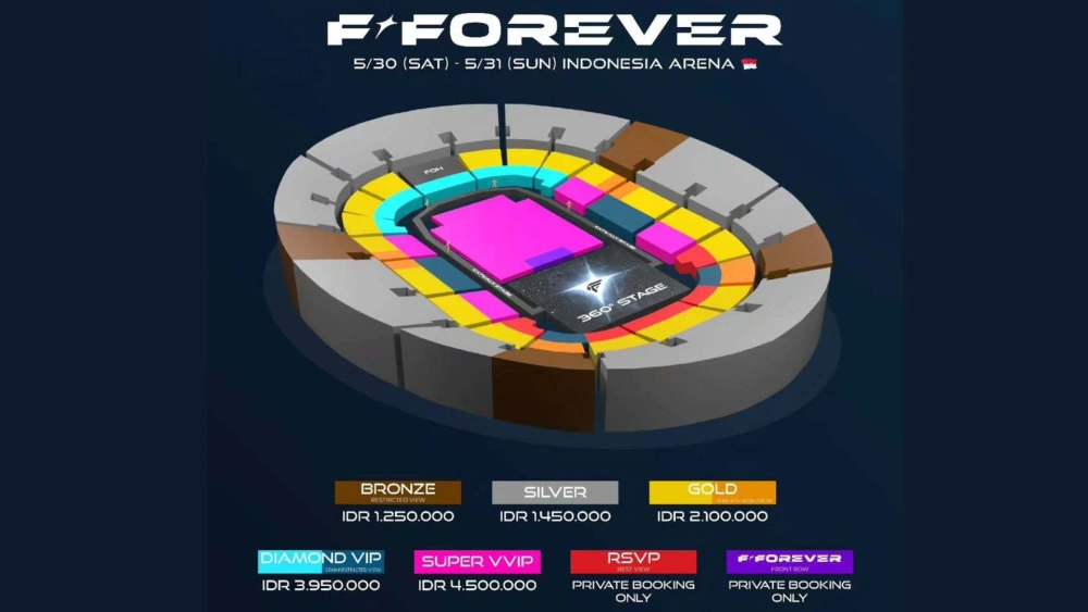 Harga tiket konser F4 di Jakarta. [Instagram]