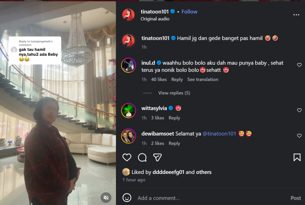 Tina Toon Hamil [Sumber: Instagram]