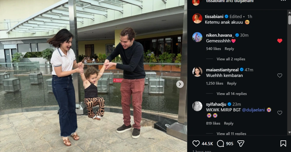 Tissa Biani Dan Dul Jaelani Bertemu Briella [Sumber: Instagram]