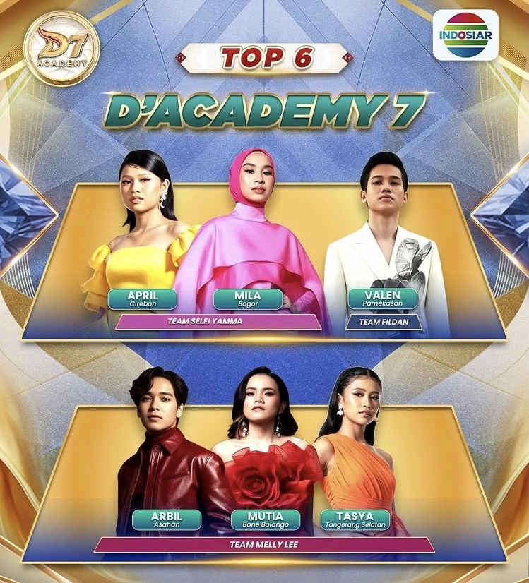 Top 6 DA7 Indosiar (Instagram)