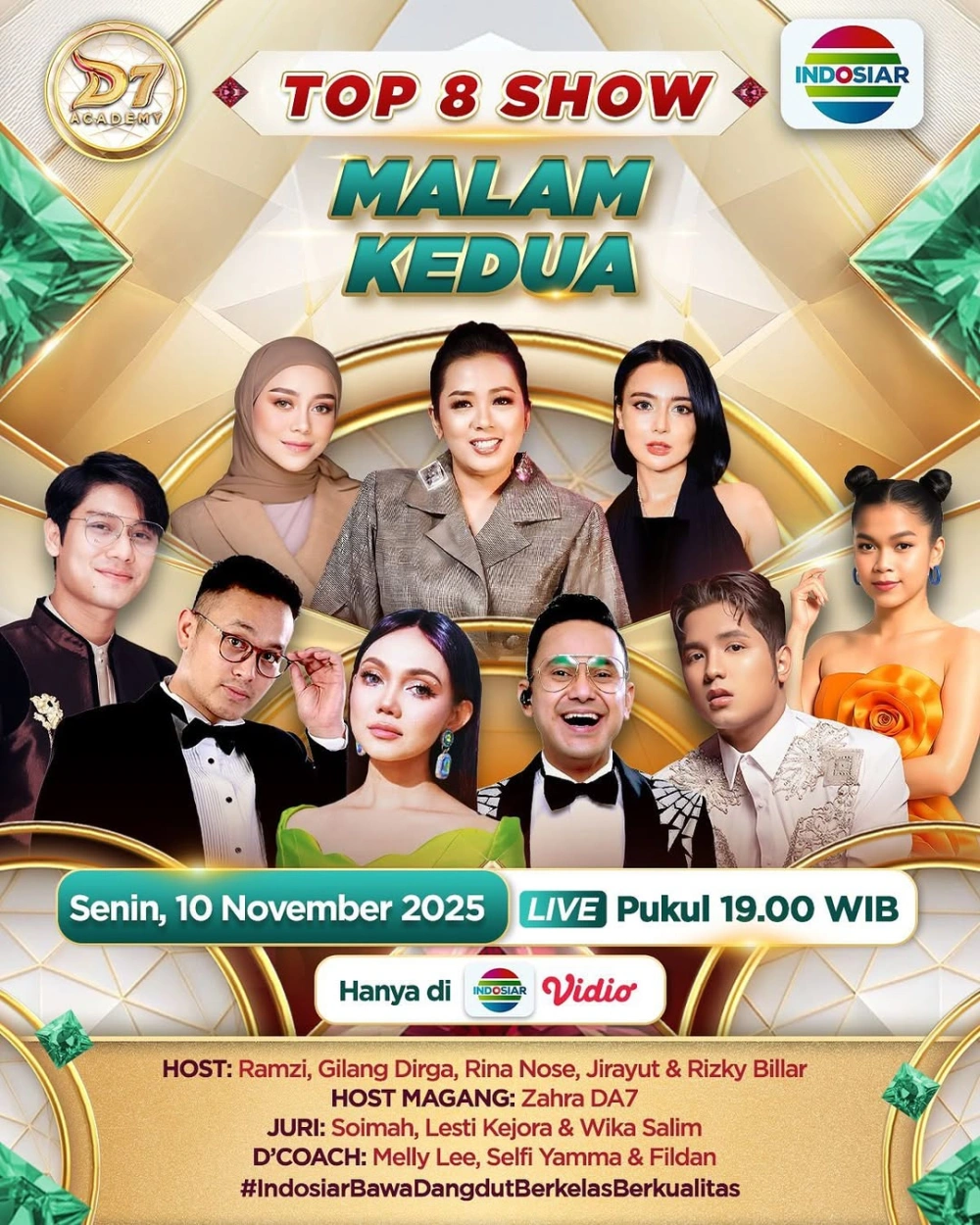 Top 8 Show D Academy 7 Malam Kedua [Instagram]