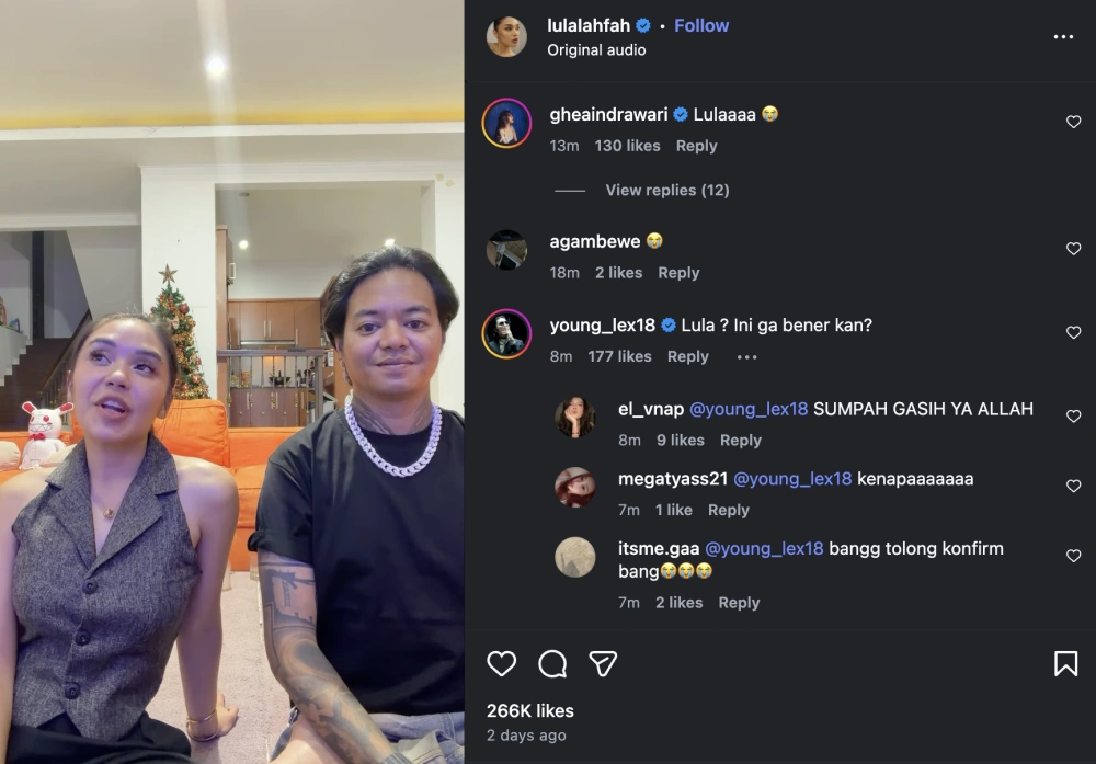 Ungkapan terkejut dari rekan selebritis atas kondisi Lula Lahfah. [Instagram]