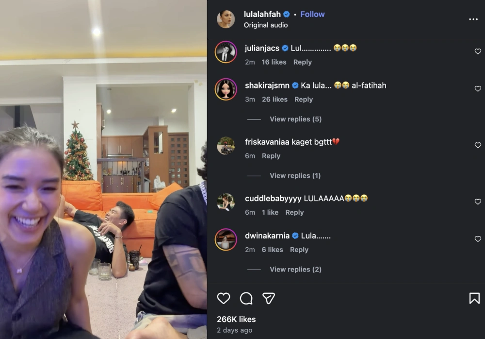 Ungkapan terkejut dari rekan selebritis atas kondisi Lula Lahfah. [Instagram]