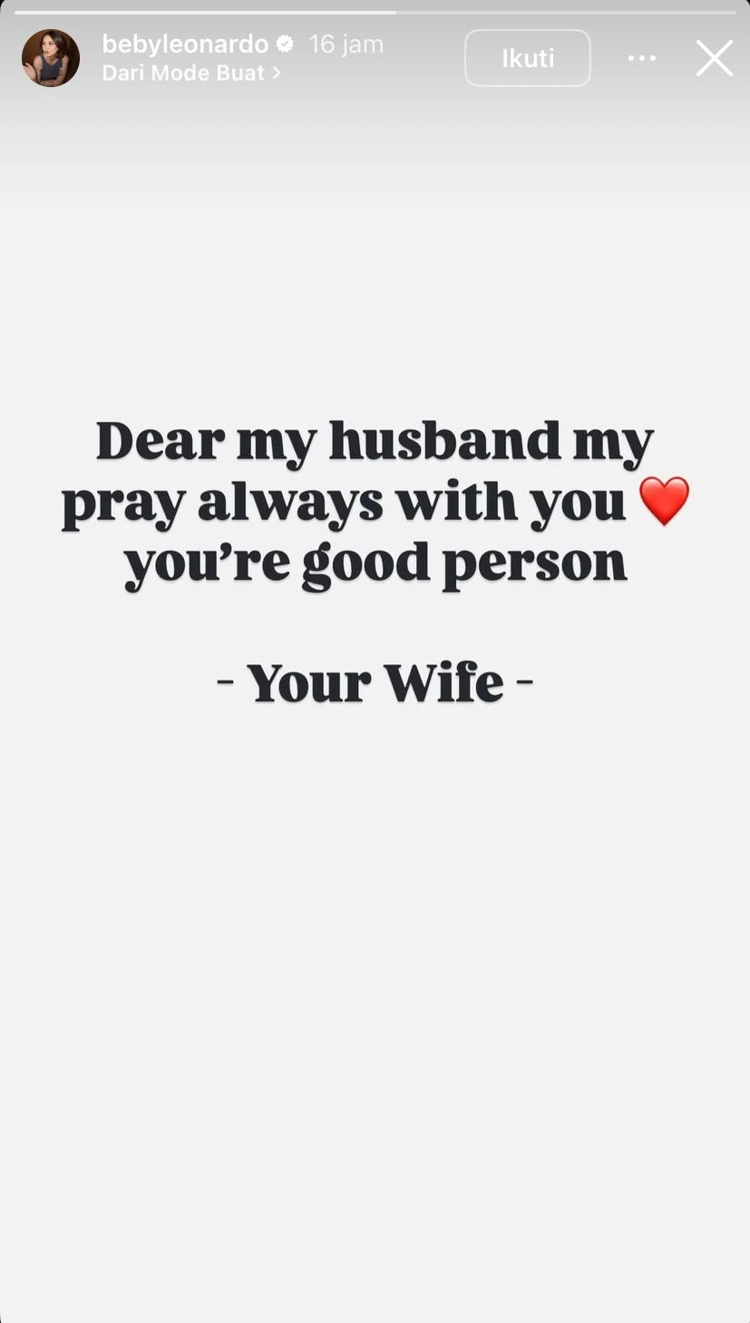 Dukungan Beby Leonardo untuk sang suami tercinta, Onad [Instagram]