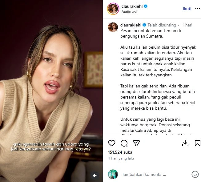 Unggahan Cinta Laura [Sumber: Instagram Claurakiehl]