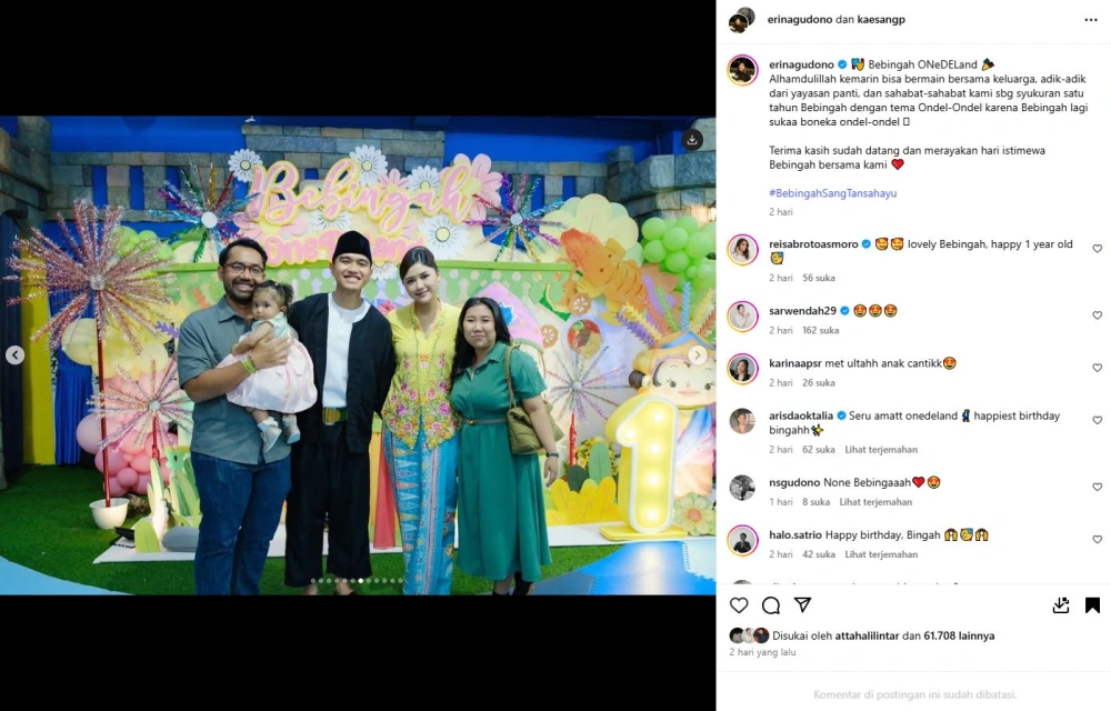 Unggahan Erina Gudono Instagram Erinagudono