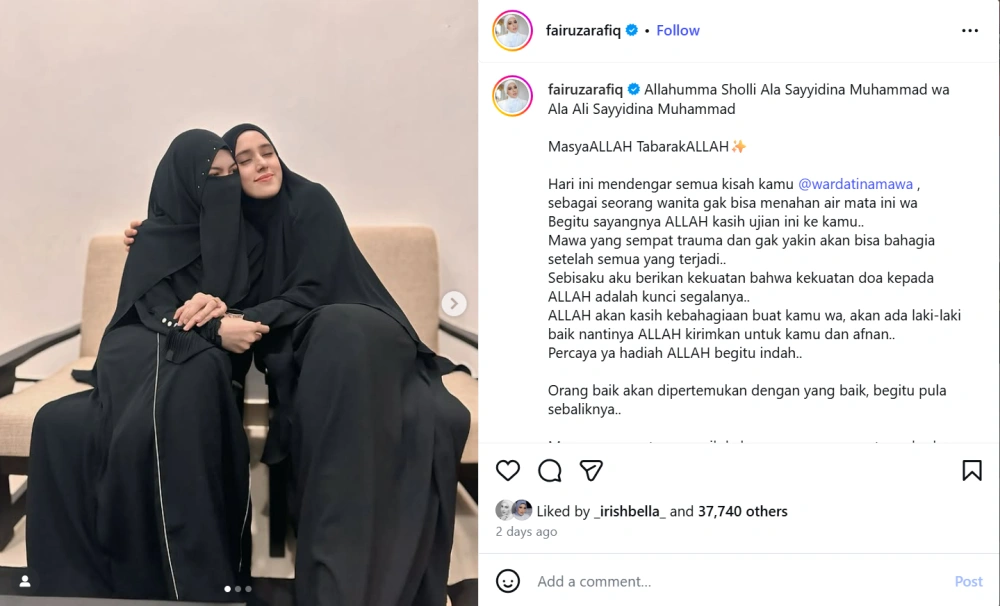 Unggahan Fairuz A Rafiq [Sumber: Instagram]