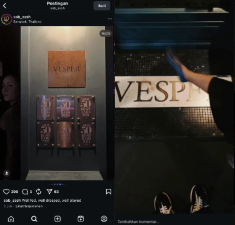 Unggahan Hamish Daud Dan Sabrina Alatas Yang Identik. [Instagram]