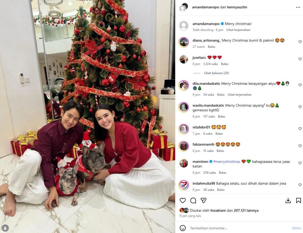 Unggahan Instagram Amanda Manopo Saat Natal [Sumber: Instagram Amandamanopo]