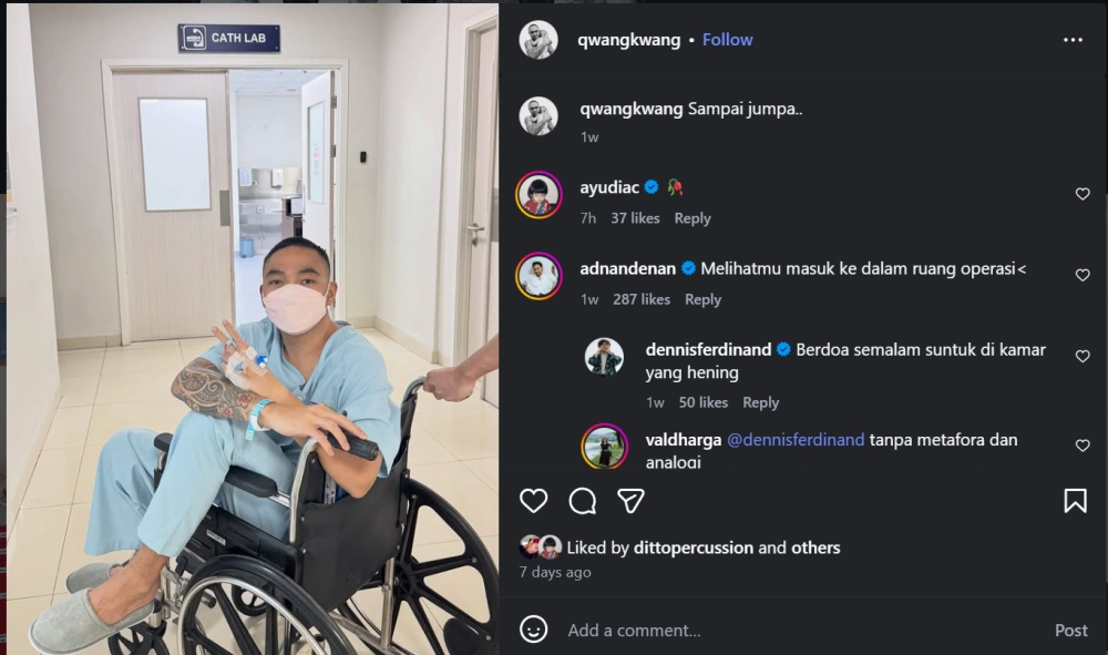 Unggahan Instagram Yanuar Faisal dibanjiri komentar duka [sumber: Instagram]