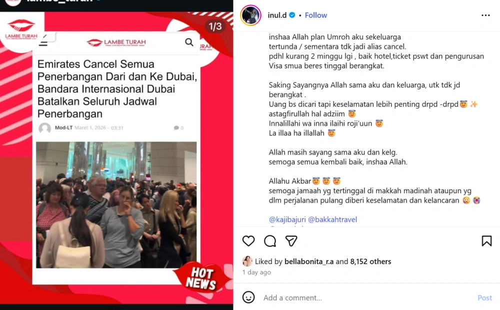 Unggahan Inul Daratista [Sumber: Instagram]