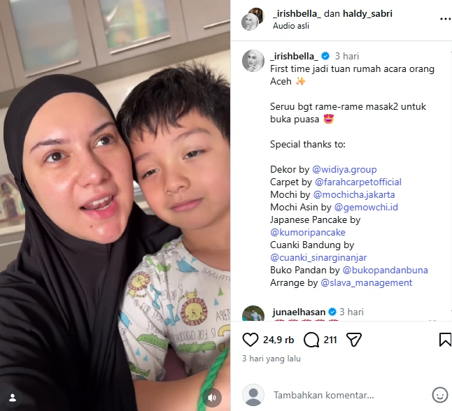 Unggahan Irish Bella [sumber: Instagram Irishbella]