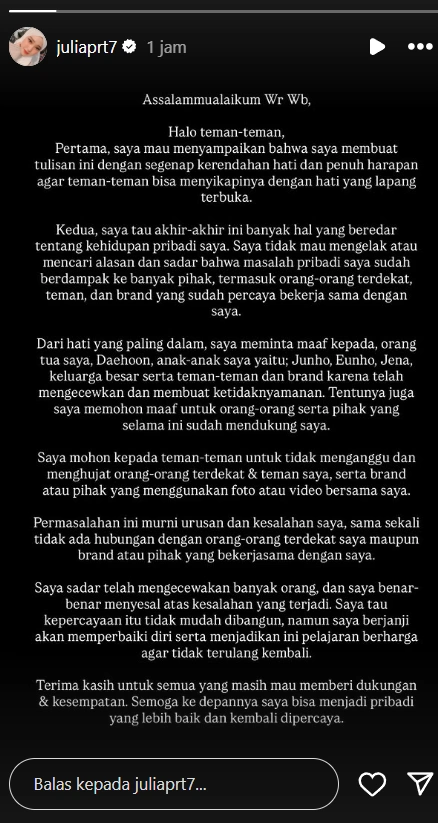 Unggahan Jule Instagram Juliaprt7