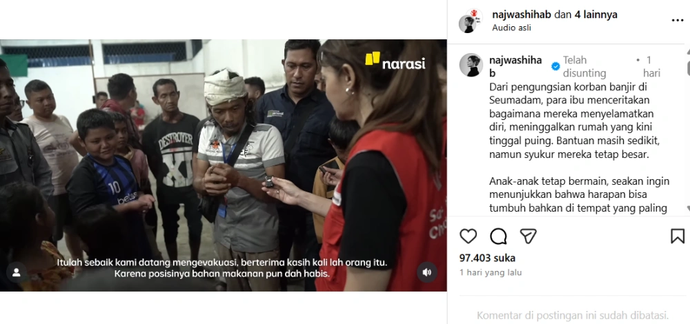 Unggahan Najwa Shihab Instagram Najwashihab