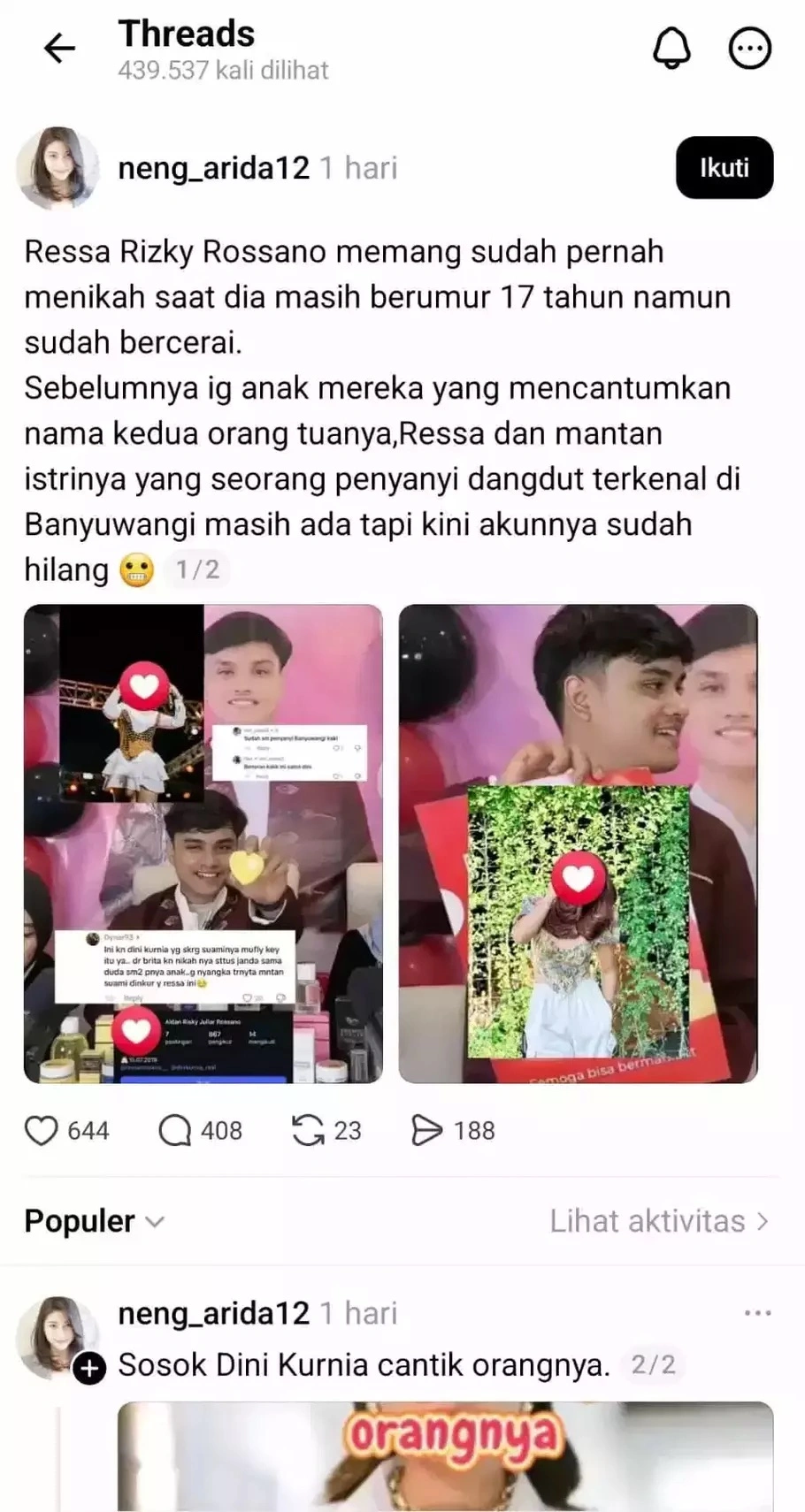 Unggahan Netizen Soal Ressa Rizky Rossano [Tiktok]