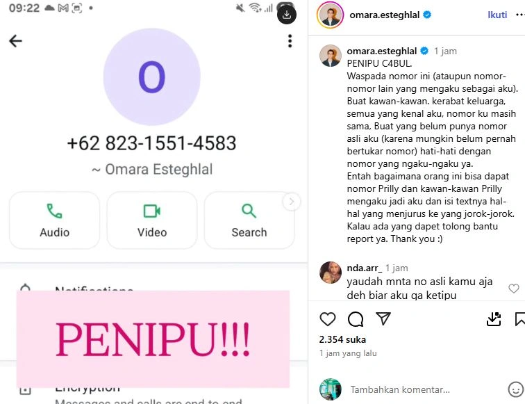 Unggahan Omara Instagram Omara Esteghlal