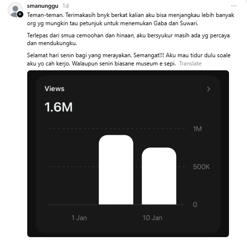 Unggahan Pertama Smanunggu  (Threads)