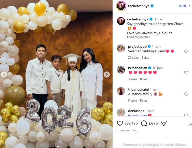 Unggahan Rachel Vennya [sumber: Instagram Rachelvennya]