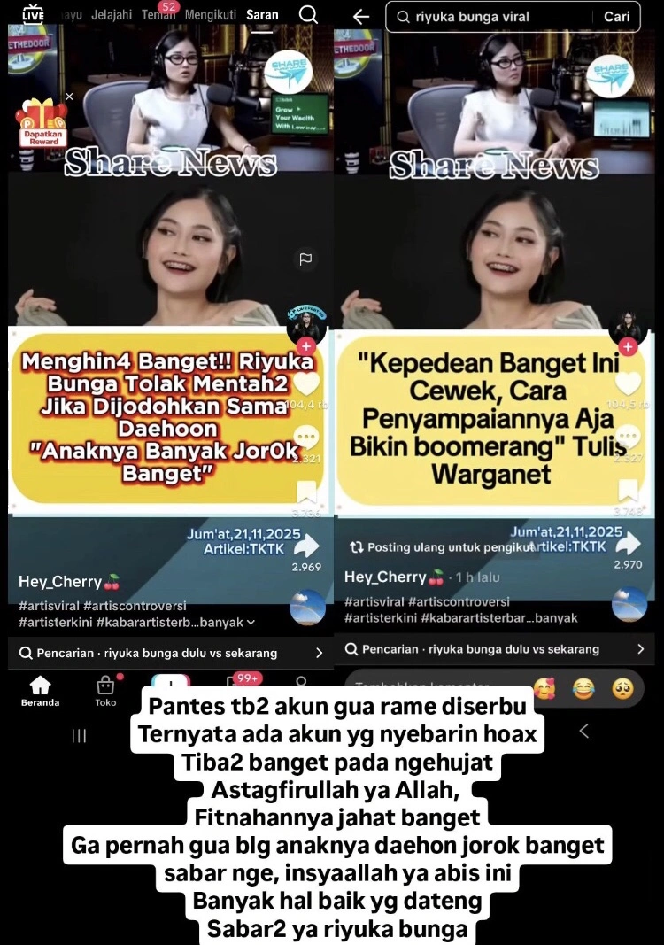 Unggahan Riyuka Bunga (Instagram)