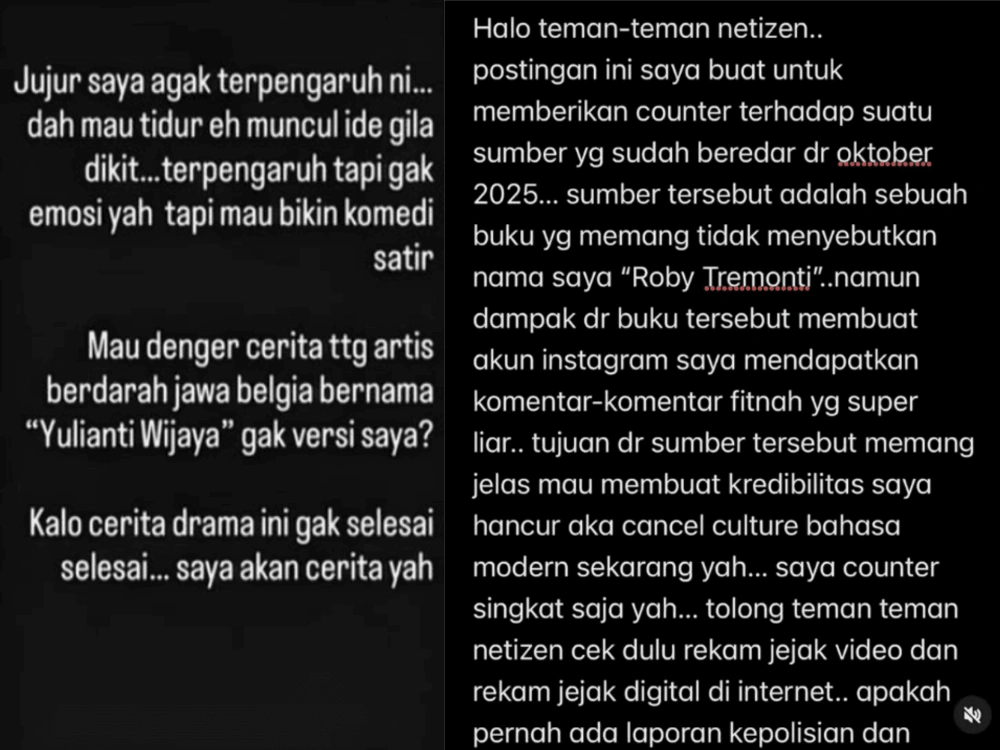 Unggahan Roby Tremonti [Sumber: Instagram]