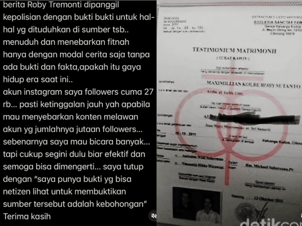 Unggahan Roby Tremonti [Sumber: Instagram]