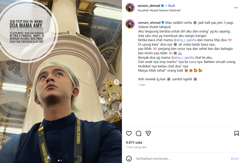 Unggahan Sensen [sumber: Instagram Sensen Ahmad]