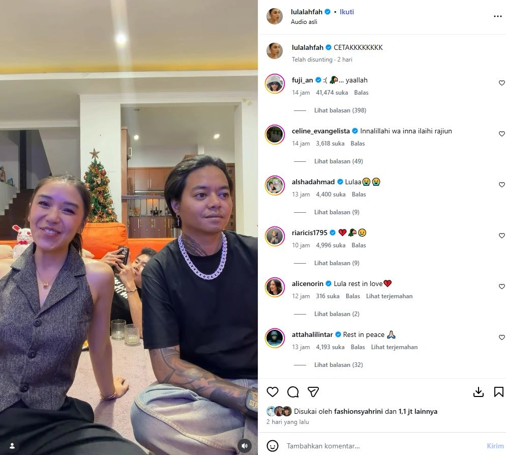 Unggahan Terakhir Lula Lahfah [Sumber: Instagram Lulalahfah]