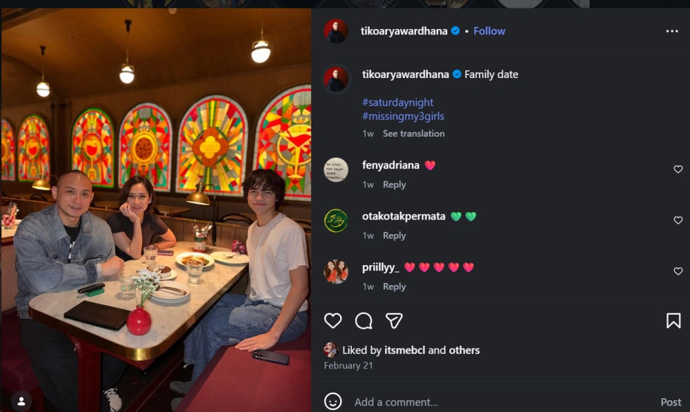 Unggahan Terbaru Kebersamaan Tiko Dan Bcl [Sumber: Instagram]