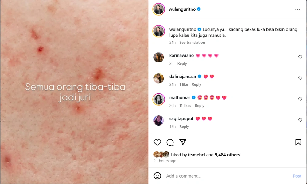 Unggahan Wulan Guritno [Instagram]