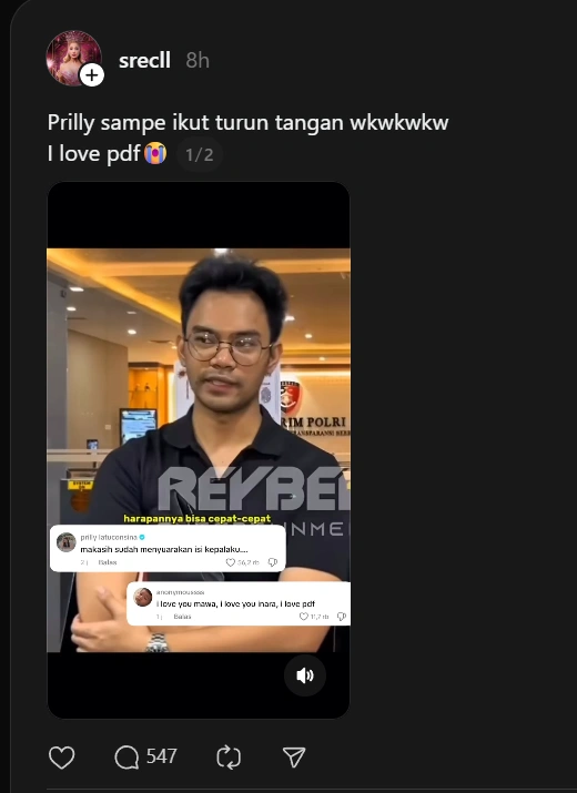 Ungkapan Cinta Insanul Fahmi Ke Wardatina Mawa Dan Inara Rusli Viral [Sumber: Threads]