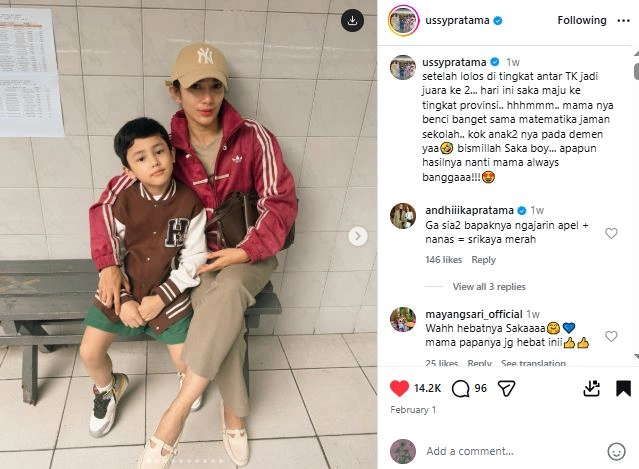 Ussy Dan Anak Bungsunya [sumber: Instagram Ussypratama]