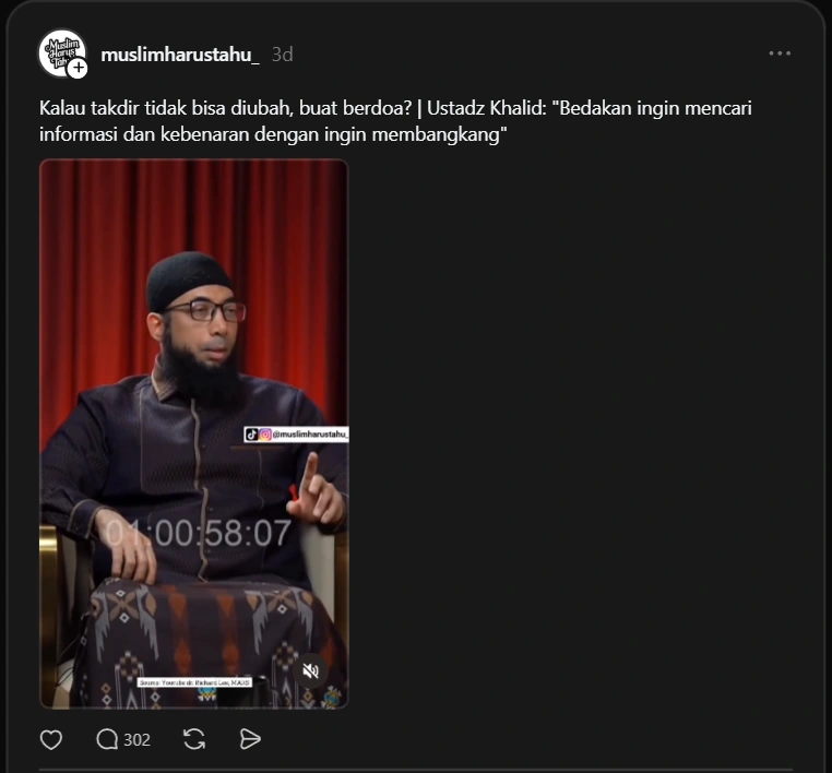 Ustaz Khalid Basalamah Wanti Wanti Dokter Richard Lee [Sumber: Threads]