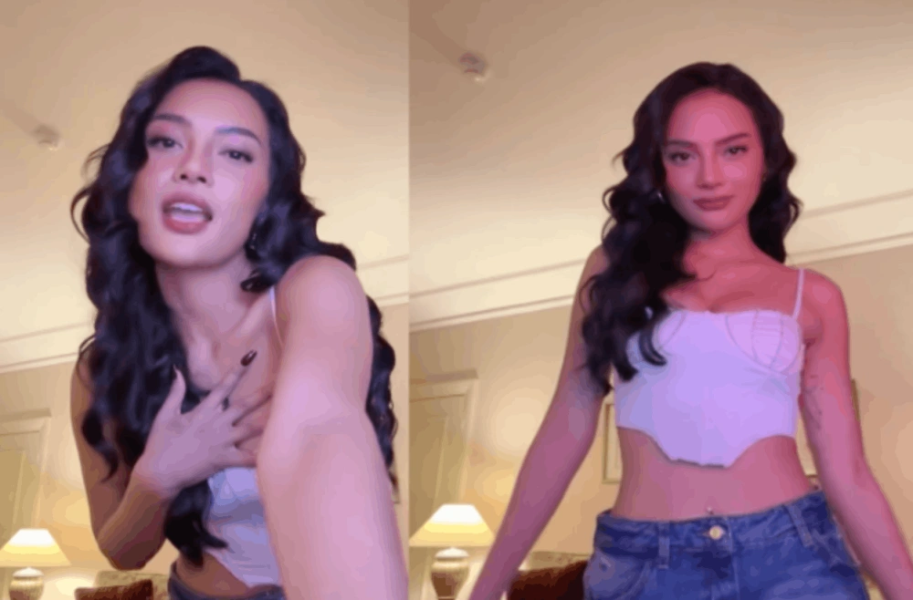 Video Erika Carlina yang dikomentari Ardi Bakrie. [TikTok/eri.carl]