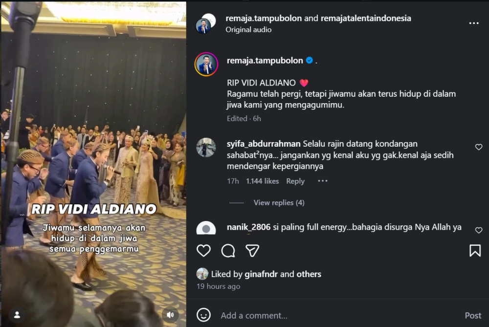 Vidi Aldiano Bernyanyi Dan Joget Di Nikahan Sahabat [Sumber: Instagram]