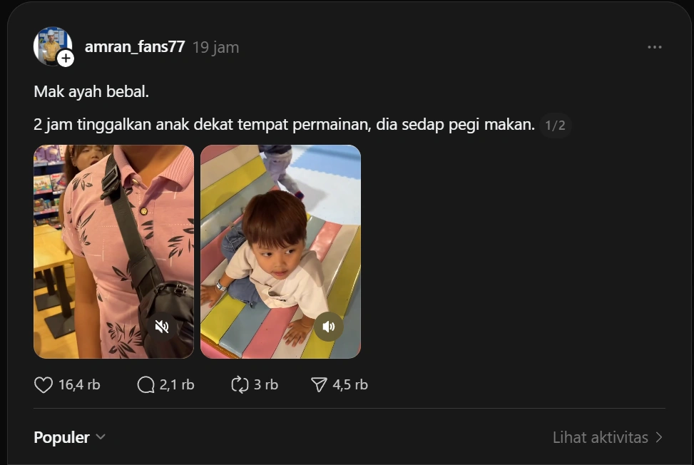 Viral Ayah Tinggal Anak 2 Jam Di Playground Cc Threads