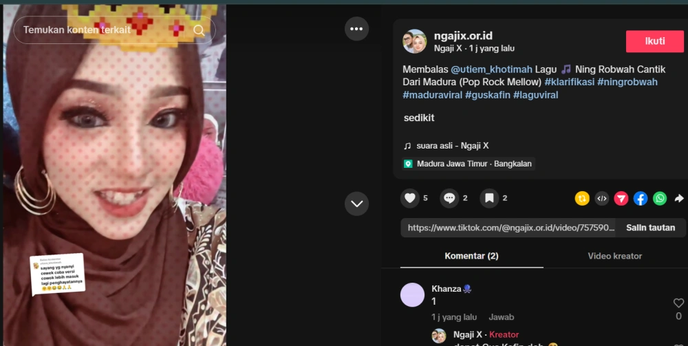 Viral Lagu Ning Robwah Cc Tiktok