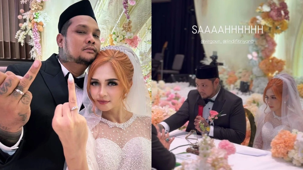 Kebahagiaan Virgoun dan Lindi Fitriyana usai resmi menikah. [Instagram]