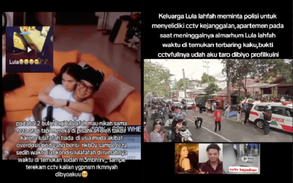 VT VT yang mengklaim memiliki rekaman CCTV Lula Lahfah namun sebenarnya tipuan. [TikTok]